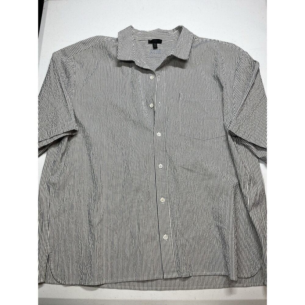 ATM Anthony Thomas Melillo Striped Short Sleeve Button-Down Shirt XXL